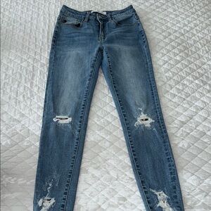 Women's Blue Distressed Jeans